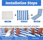 Outdoor Chaise Lounge Cushions for Patio, Waterproof Replacement Seat Cushions - Image 6