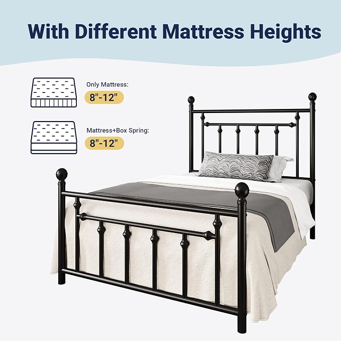 Allewie 14 Inch Twin Size Metal Platform Bed Frame - Image 8