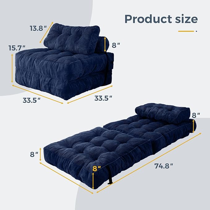 MAXYOYO Folding Sofa Bed, Convertible Sleeper Chair - Image 2