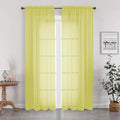 Sheer Lemon Curtains for Bedroom Living Room 78 Inches Long 2 Panels Set by OWENIE