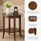 Leick Home 10036 Round Glass Top Side Table - Image 4