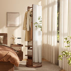 WoodsWhisper Full Length Mirror Coat Rack Solid Wood Floor Mirror 66"x12" Full by Unknown