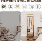 Taitiy Clothes Rack Solid Wood Coat Rack, - Image 3