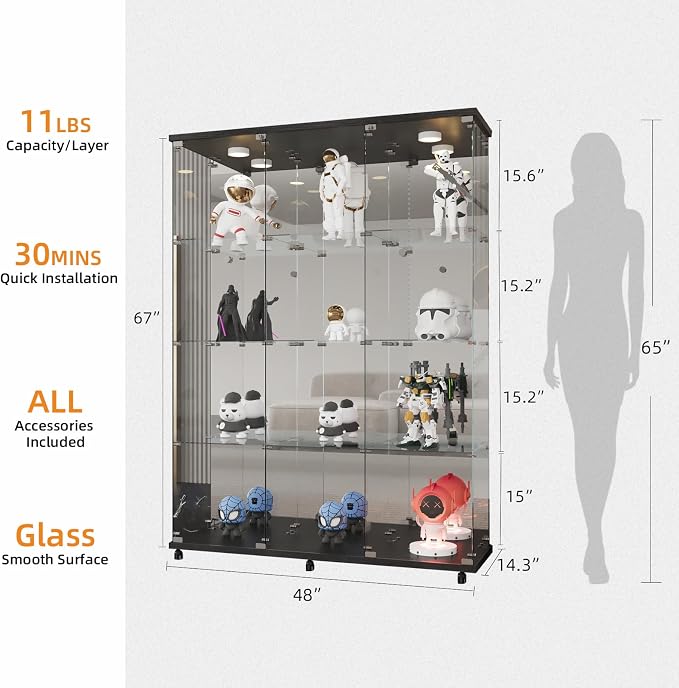 LFT HUIMEI2Y Glass Display Cabinet 12 Shelves - Image 2