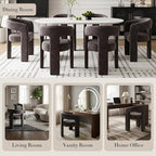 Modern Chenille Barrel Dining Chair Upholstered Fabric Dining Room Chair - Image 5