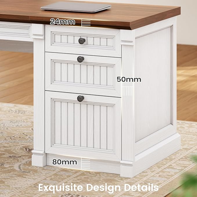 SEDETA L Shaped Desk with 4 Drawers, Corner Computer Desk with Power Strip - Image 9