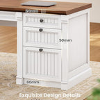 SEDETA L Shaped Desk with 4 Drawers, Corner Computer Desk with Power Strip - Image 9