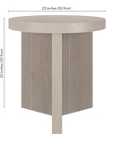 Henn&Hart 22" Fluted Scandinavian Round End Table, Ribbed Side Table, Nightstand - Image 3