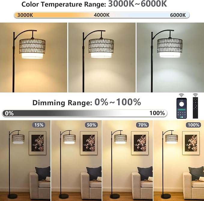 eyassi Floor Lamps for Living Room, Arc Standing Lamp - Image 2