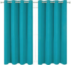 Turquoise Thermal Blackout Curtains/52 x 72 Inch/Set of 2 Panels Room Darkening - Image 2