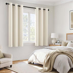 MIULEE Cream 100% Blackout Short Curtains - Image 6