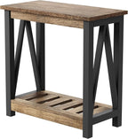ChooChoo Farmhouse End Table Set of 2, Rustic Vintage Narrow End Side Table - Image 7