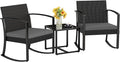 Homall Patio Furniture Set 3 Piece Resin Outdoor Bistro Set Rocking Patio Chairs by Homall