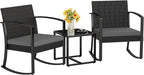 Homall Patio Furniture Set 3 Piece Resin Outdoor Bistro Set Rocking Patio Chairs by Homall