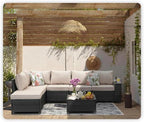 JOYURE 7 Pieces Patio Furniture Set All-Weather Outdoor Wicker Sectional - Image 7