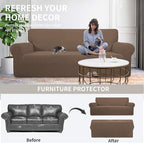 Easy-Going Stretch Oversized Loveseat Couch Covers Washable Brown | 1-Piece - Image 4