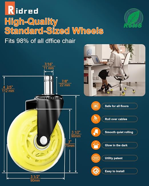 RidRed Gaming Chair Wheels - Image 2