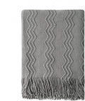 BOURINA Greyish Throw Blanket 50x60 Inches Throw Textured Solid Soft Sofa Couch by BOURINA
