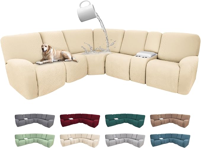 100% Waterproof Sectional Recliner Couch Covers by ROFASVCO