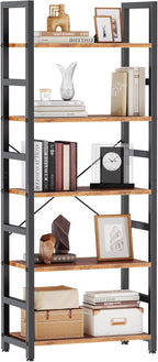 DUMOS 5-Tier Bookshelf, Modern Tall Bookcase, Open Storage Display Shelf by DumosLifestyle