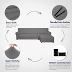 PureFit Stretch Sectional Couch Covers 2 pcs Non Slip L Shape Sofa Cover - Image 4