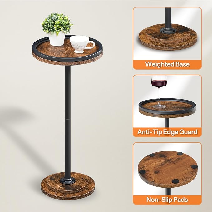 HOOBRO Small Round Side Tables, Drink Tables, Coffee Martini Tables - Image 7