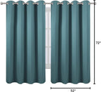 Sea Teal Thermal Blackout Curtains/52 x 72 Inch/Set of 2 Panels Room Darkening - Image 10