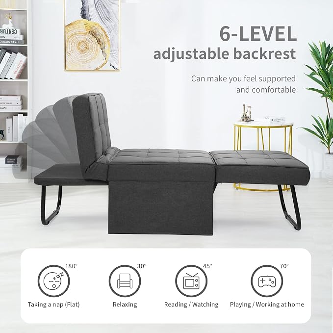 BIGSYY Sofa Bed, Dark Grey - Image 3