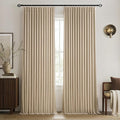 MIULEE Taupe Pinch Pleated 100% Blackout Linen Curtains 40x102 Inches | Room by MIULEE