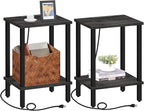 TUTOTAK End Table with Charging Station, Small Side Table, Nightstand Bedside by ChoosetutotakFurnitureBuildYourCozyHome