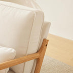 VINGLI Cozy Living Room Chairs, Coarse Linen Beige Accent Chairs Set of 2 - Image 6