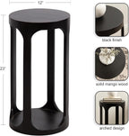 Kate and Laurel Dahl Modern Slatted Wooden Round Drink Table; 12 x 23; Black; - Image 3