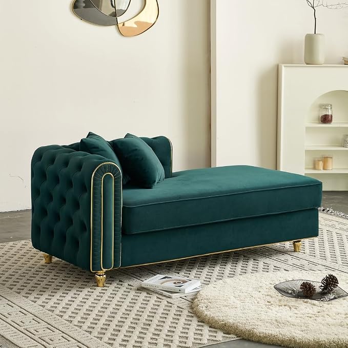 66.9" W Velvet Chaise Lounger - Image 4