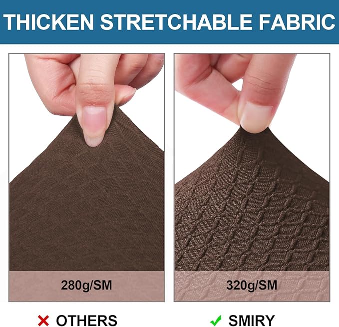 Smiry Waterproof Seat Covers for Dining Room Chairs Set of 2, Stretch Jacquard - Image 4