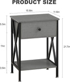 VECELO Nightstands Set of 2, Modern Bedside End Tables, Night Stands - Image 3