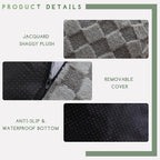 HIGOGOGO Round Stuffed Pouf Ottoman, Plaid Poufs - Image 4