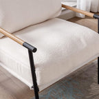 Ya-Home Mid-Century Accent Chair, Soft Armchair Sherpa Fabric Lounge Chair - Image 4