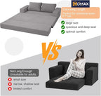 COMAX Convertible Sofa Bed Queen, Corduroy Folding Floor Couch Pull Out Couch - Image 3