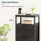 Huuger Night Stand with Charging Station, 4 Drawer Dresser - Image 9