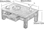 Solid Wood Japanese Floor Table, Tatami Style Rectangular Coffee Table - Image 2