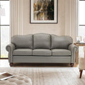 81" Genuine Leather Sofa, Classic 3-Seater Couchs by Thesupportyouneed