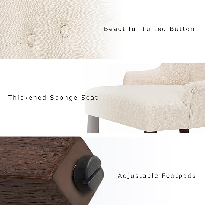 COLAMY Fabric Side Dining Chairs Set of 6, Wingback Upholstered Dining Room - Image 4