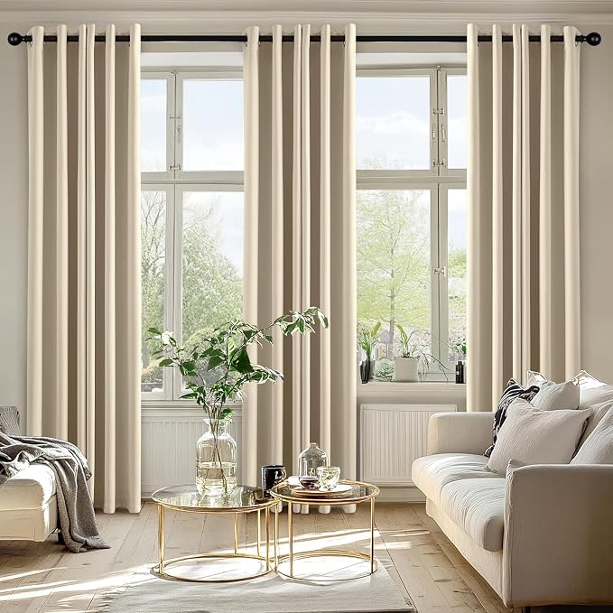 MIULEE Blackout Curtains for Bedroom 2 Panels 40 x 72 Inch Long Cream Beige | - Image 6