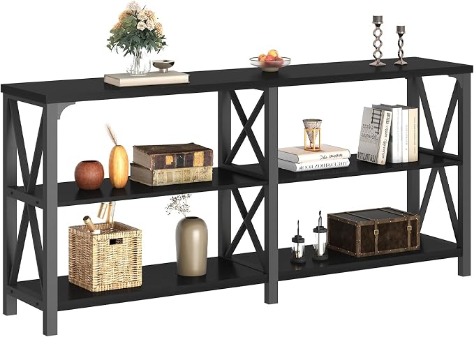 LVB Industrial Entryway Table, Farmhouse Rustic Console Tables Behind Couch - Image 8