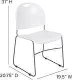 Flash Furniture HERCULES Series 880 lb. Capacity White Ultra-Compact Stack Chair - Image 3