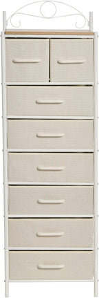 Household Essentials Coastal Oak and Iron 8-Drawer Dresser Tower - Image 4