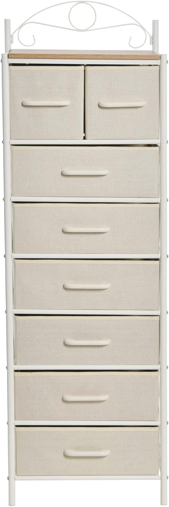 Household Essentials Coastal Oak and Iron 8-Drawer Dresser Tower - Image 4