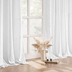 MIULEE White Linen Curtains Short 54 Inch Long 2 Panels - Image 5