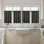MIULEE Set of 4 Dark Grey 45 Inch Short Blackout Kitchen Window Curtains | - Image 7