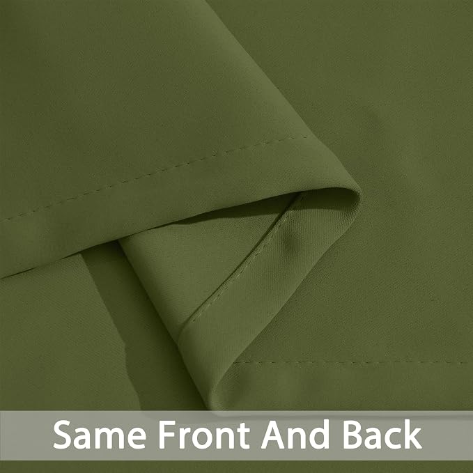 Yakamok Room Darkening Curtains 62x84 inch Length Olive Green-Living Room | 2 - Image 4